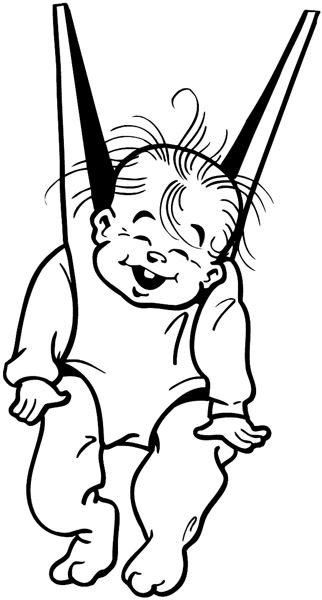 Baby in swing harness vinyl sticker. Customize on line.     Children 020-0304  